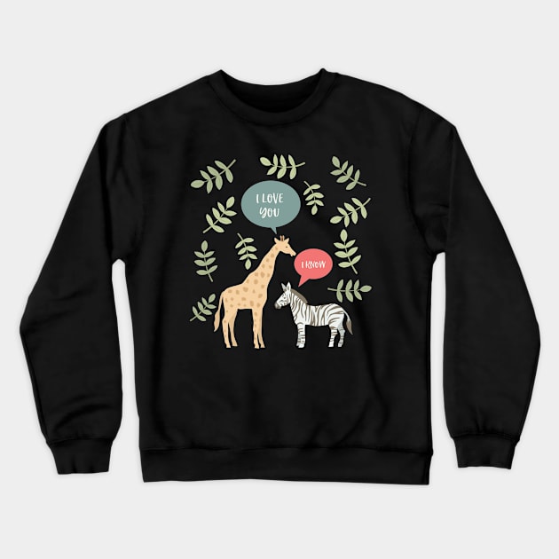 Funny Safari Love Shirt Crewneck Sweatshirt by SWON Design